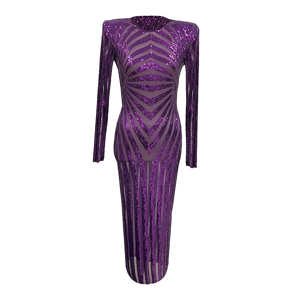 Meraki Geometric Purple Porfirio Dress Size 14